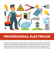 professional electrician services promotional vector image