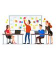scrum board meeting business team planning tasks vector image