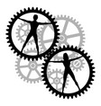 man and woman inside gears vector image vector image