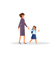 parents and children go to school together vector image vector image