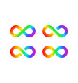 set infinity symbols rainbow gradient isolated vector image