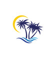 palm tree summer logo template vector image