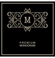 stylish monogram line art logo art nouveau vector image vector image