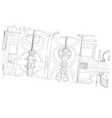 technical drawing on a white vector image