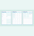 3 set of daily weekly monthly planner template vector image vector image