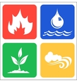 Icons for earth air fire and water Royalty Free Vector Image