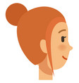 red hair girl cartoon head side view vector image vector image