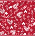 seamless pattern with white christmas elements vector image