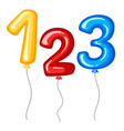 balloons for numbers one to three vector image