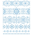 snowflakes seamless borderswinter pattern set vector image vector image