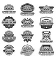 a set sports car logo template or icon vector image