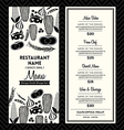 black and white restaurant menu design template vector image vector image