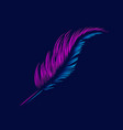 feather line pop art logo colorful design vector image