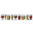 set beer mug with foam bar and pub menu vector image