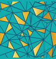 turquoise blue and gold foil geometric vector image