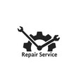 simple repair service logo like clock vector image vector image