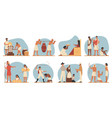 slavery history set vector image vector image