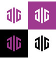 initial letter jig logo template hexagon shape vector image