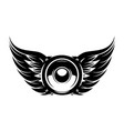 speaker with wings elements for design vector image