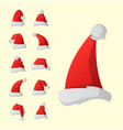 santa claus fashion red hat modern elegance cap vector image