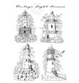 design set old medieval lighthouses isolated vector image