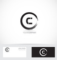 grunge letter c circle logo vector image