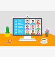 young people stay home chatting video call online vector image