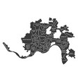 cincinnati ohio city map usa labelled black vector image
