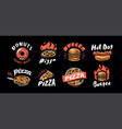 food label set badges for restaurant or cafe menu vector image