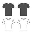 t shirt man template front back views vector image