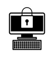 computer device online padlock security vector image