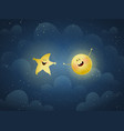 stars at night cute moon kids wallpaper design vector image