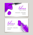 nail polish makeup card template design manicure vector image vector image