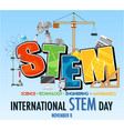 international stem day on november 8th banner vector image