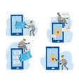 online scammer cyber hacker concept vector image