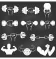 vintage weight lifting label and sticker vector image