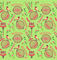 flat hand drawn barbecue icons seamless pattern vector image vector image