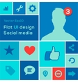 flat ui design trend social media set icons vector image