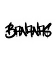graffiti bananas word sprayed in black over white vector image