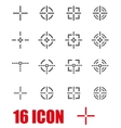 grey crosshair icon set vector image