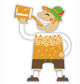 man drinking a lot of beer oktoberfest isola vector image