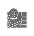 map with hotel pin mark grey icon vector image vector image