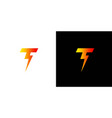 modern and attractive letter t electric voltage vector image vector image