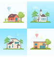 country life - set of modern flat design style vector image