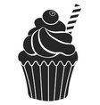 blueberry muffin black silhouette delicious sweet vector image