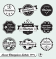 soccer champs labels vector image vector image