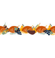 thanksgiving dinner seamless border vector image vector image