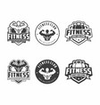 bodybuilding sports fitness logo emblem vector image