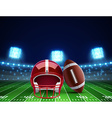 helmet ball and american football field eps 10 vector image