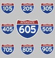 interstate signs 105-905 vector image vector image